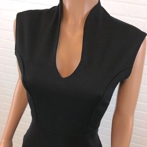 Rolla Coster women’s LBD Fitted Black Dress with a gold zipper, Size Small